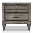 Bowery Hill Contemporary Solid Wood 3-Drawer Nightstand in Gray