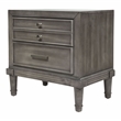 Bowery Hill Contemporary Solid Wood 3-Drawer Nightstand in Gray