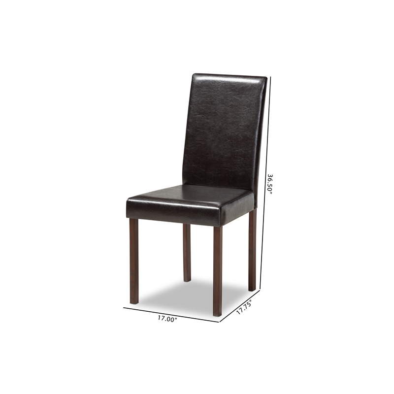 Bowery Hill Modern Faux Leather Dining Side Chair (Set of 4)