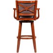 Bowery Hill Wood Swivel Extra Tall Bar Stool in Cherry Finish