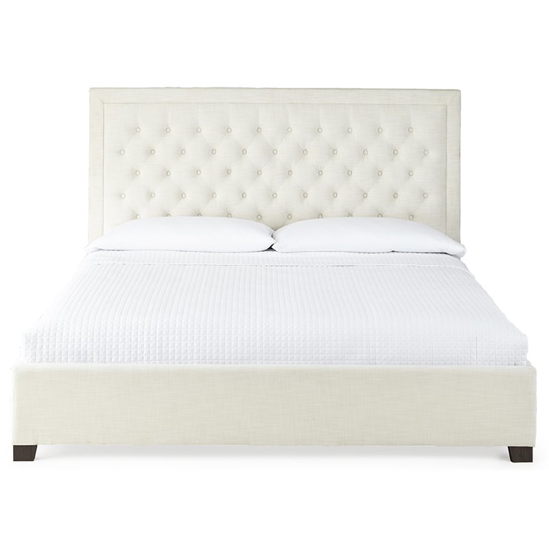 Bowery Hill Modern / Contemporary Tufted Queen Platform Bed in White