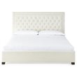 Bowery Hill Modern / Contemporary Tufted Queen Platform Bed in White
