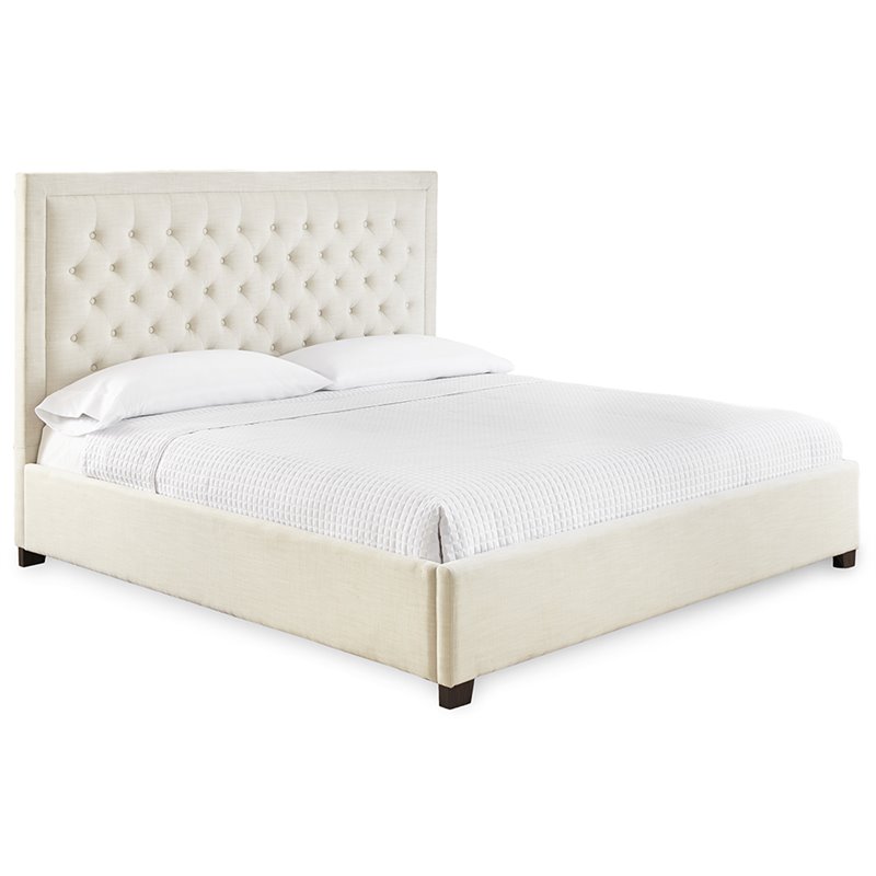 Bowery Hill Modern / Contemporary Tufted Queen Platform Bed in White