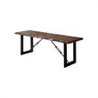 Bowery Hill Wood Striking Geometric Legs Dining Bench in Walnut