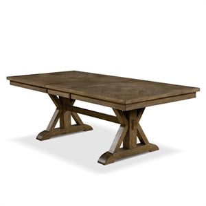 Bowery Hill Rustic Wood Extendable Dining Table in Rustic Brown