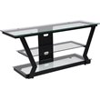 Bowery Hill Contemporary Glass Metal Frame TV Stand in Black