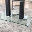 Bowery Hill Modern Glass Top Dining Table in Black and Silver