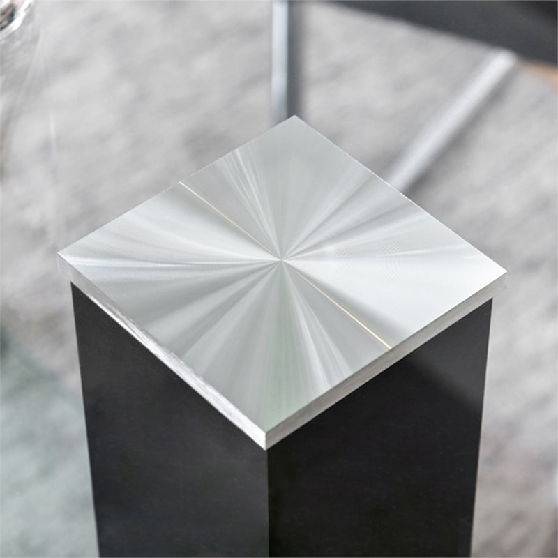 Bowery Hill Modern Glass Top Dining Table in Black and Silver