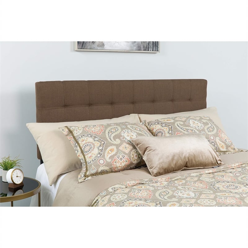 Bowery Hill Modern Tufted Full Panel Headboard in Dark Brown