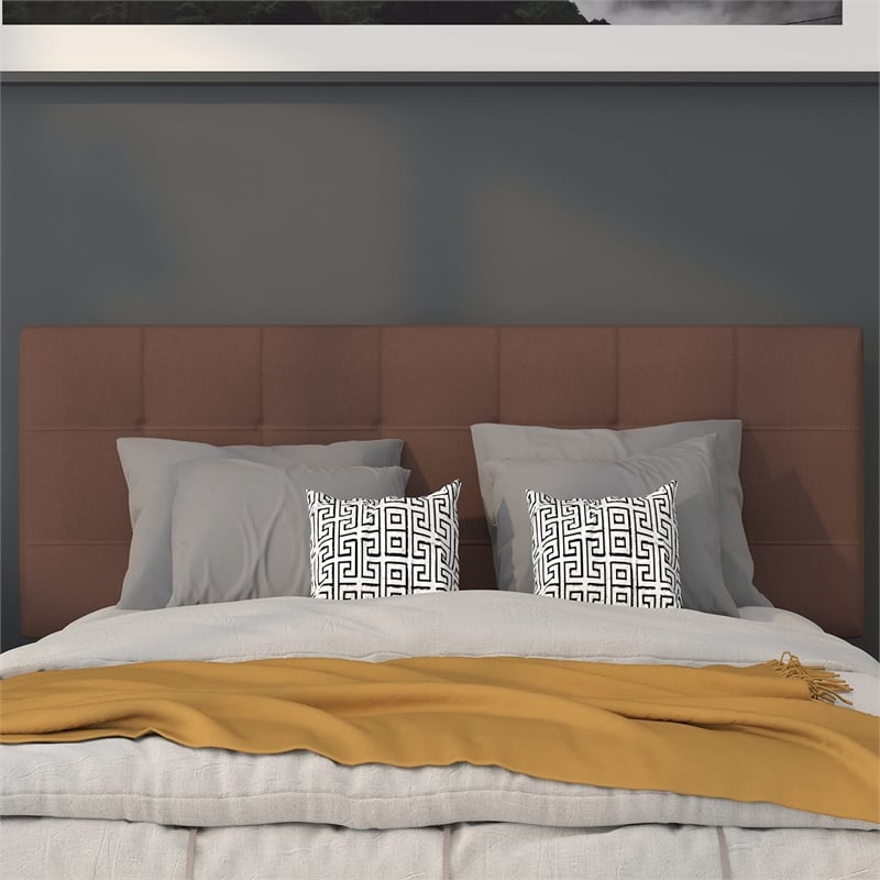 Bowery Hill Modern Tufted Full Panel Headboard in Dark Brown