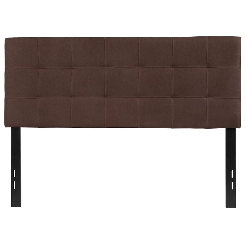 Bowery Hill Modern Tufted Full Panel Headboard in Dark Brown