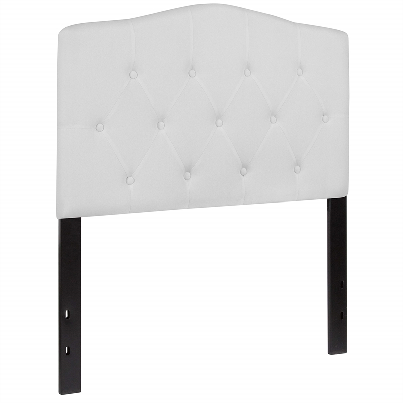 Bowery Hill Contemporary Tufted Twin Panel Headboard in White