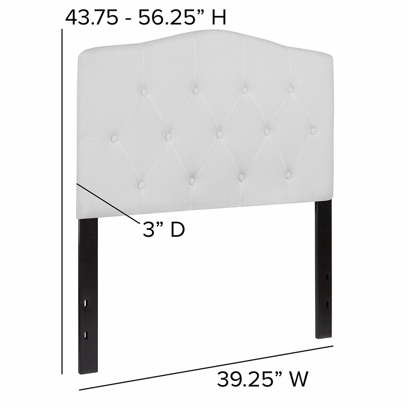 Bowery Hill Contemporary Tufted Twin Panel Headboard in White