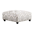 Bowery Hill Transitional Woven Fabric Ottoman in Blue and Gray