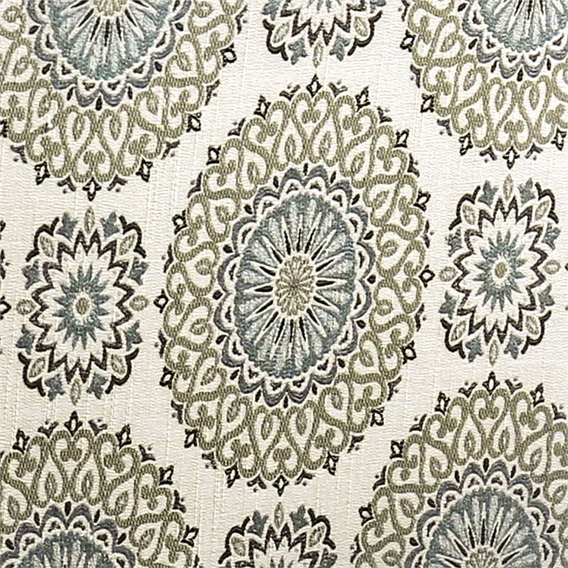 Bowery Hill Transitional Woven Fabric Ottoman in Blue and Gray