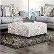 Bowery Hill Transitional Woven Fabric Ottoman in Blue and Gray