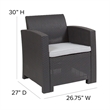 Bowery Hill Contemporary Wicker / Rattan Patio Chair in Dark Gray