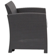 Bowery Hill Contemporary Wicker / Rattan Patio Chair in Dark Gray