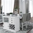 Bowery Hill Solid Wood Antique White 5-Piece Counter Height Dining Set Rectangular 66