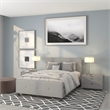 Bowery Hill Contemporary Tufted Full Platform Bed in Light Gray