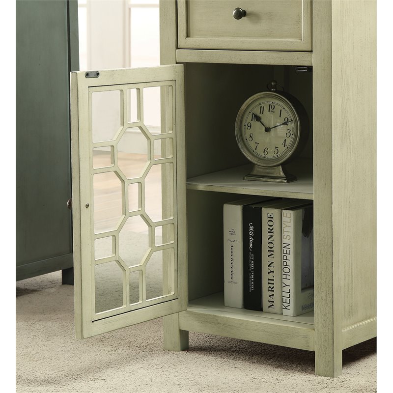 Bowery Hill Modern Wood 1-Drawer Side Table in Antique White
