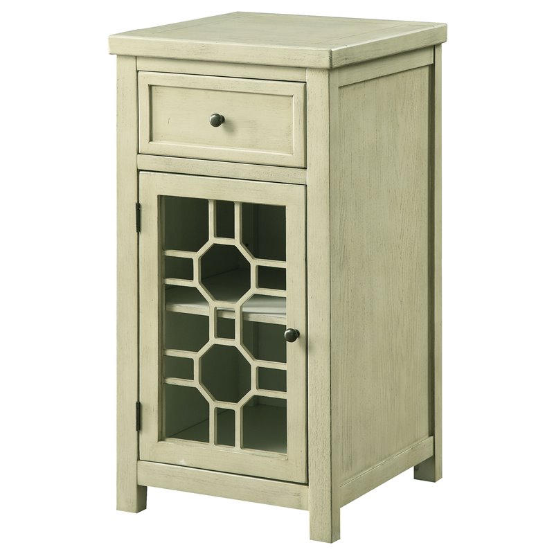 Bowery Hill Modern Wood 1-Drawer Side Table in Antique White