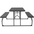 Bowery Hill Modern Folding Picnic Table with Bench in Charcoal