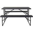 Bowery Hill Modern Folding Picnic Table with Bench in Charcoal