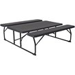 Bowery Hill Modern Folding Picnic Table with Bench in Charcoal