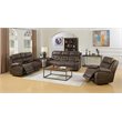 Bowery Hill Modern Faux Leather Reclining Sofa in Saddle Brown