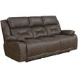 Bowery Hill Modern Faux Leather Reclining Sofa in Saddle Brown