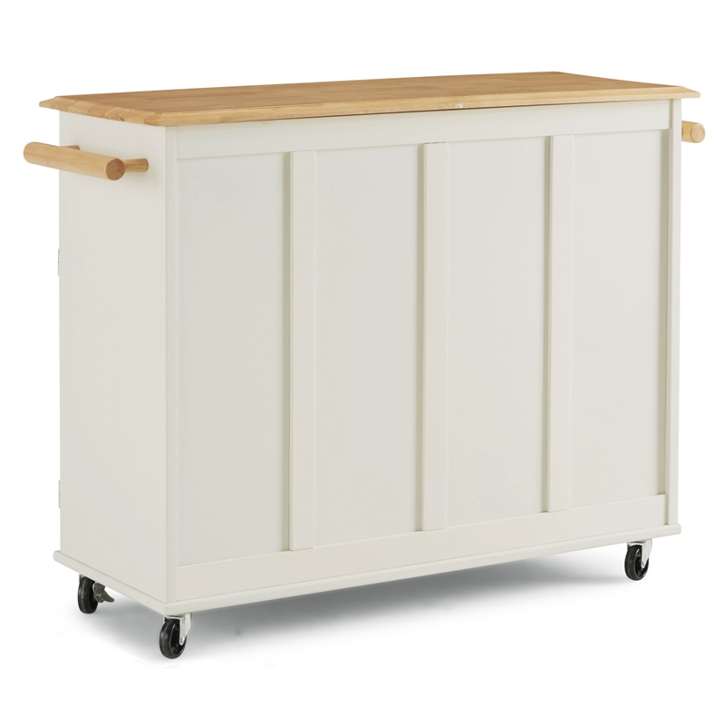 Bowery Hill Modern / Contemporary Wood Kitchen Cart in Off White