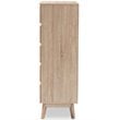 Bowery Hill 5 Drawer Modern Chest in Light Oak and Dark Grey