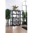 Bowery Hill Transitional Wood 4-Shelf Curio Cabinet in Black
