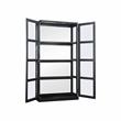 Bowery Hill Transitional Wood 4-Shelf Curio Cabinet in Black