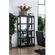 Bowery Hill Transitional Wood 4-Shelf Curio Cabinet in Black