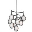 Bowery Hill 9-Light Transitional Iron and Glass Chandelier in Dark Bronze