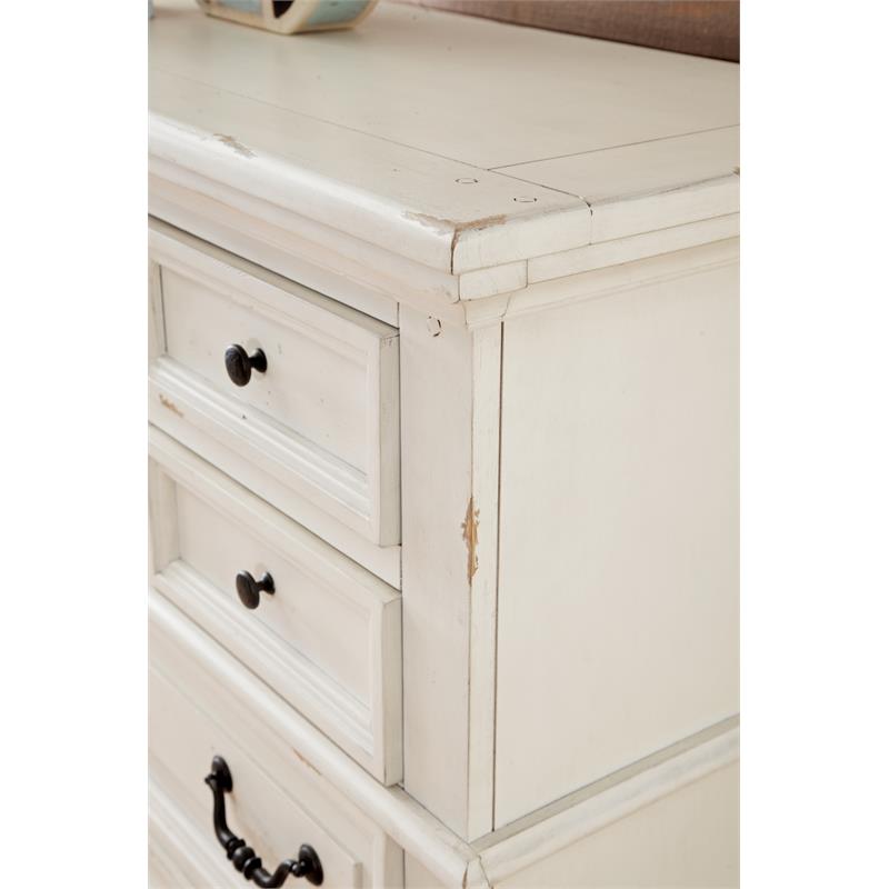 Bowery Hill Contemporary Antique White Wood Gentleman's Chest