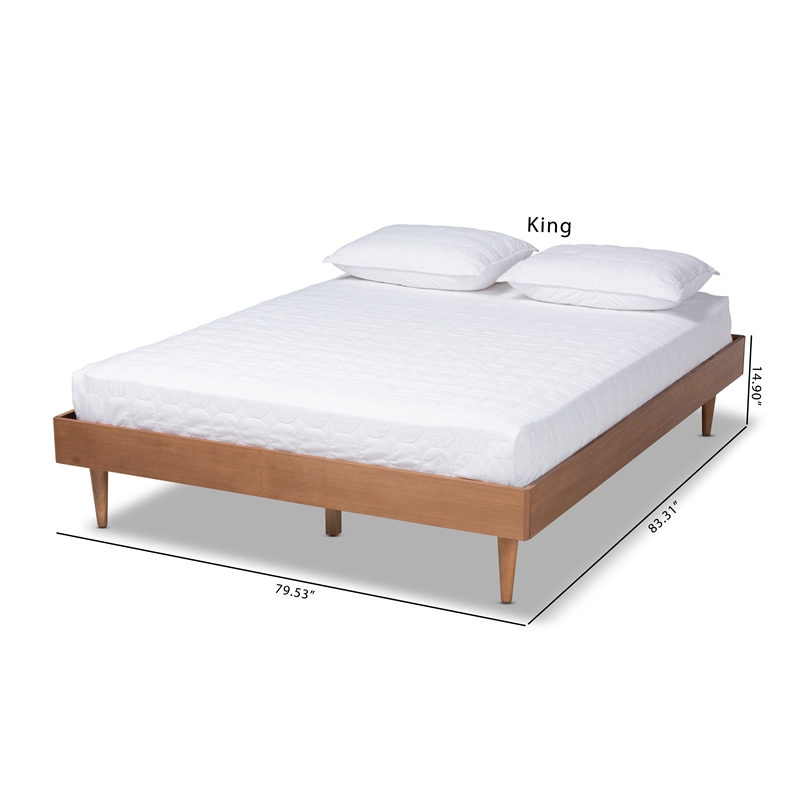 Bowery Hill Modern Queen Size Ash Brown Finished Wood Bed Frame