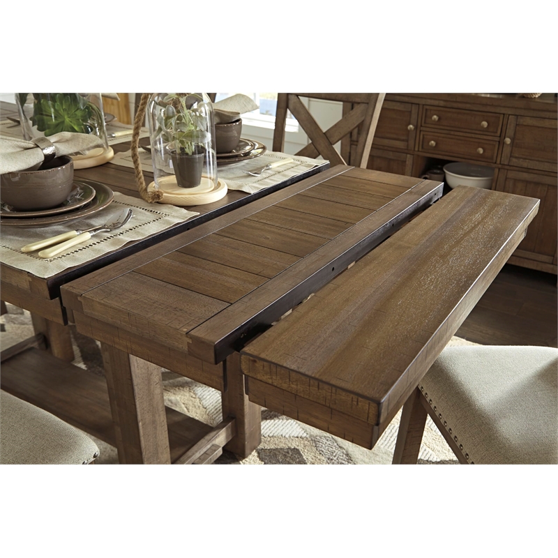 Bowery Hill Modern Extendable Counter Height Dining Table in Brown