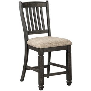 Bowery Hill Contemporary 24&quot Counter Stool in Black and Gray