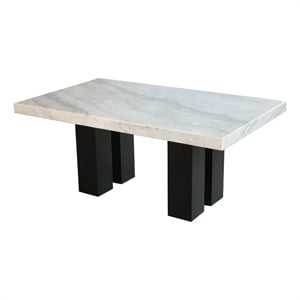 Bowery Hill White Marble Top Rectanglular Counter Height Dining Table