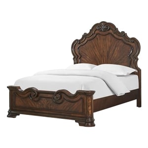 Bowery Hill Traditional Wood King Bed in Brown Cherry Finish
