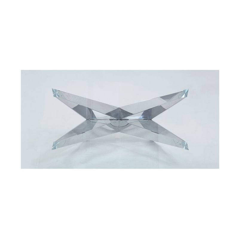 Bowery Hill Dining Contemporary styled Glass Table in Chrome Finish