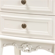 Bowery Hill French White and Cherry Brown Wood 2-Drawer End Table