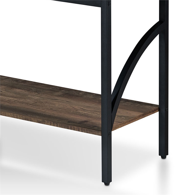 Bowery Hill Modern Wood 3-Shelf Console Table in Reclaimed Oak