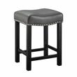 Bowery Hill Modern Gray Faux Leather Solid Wood Counter Stool