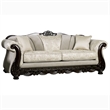 Bowery Hill Traditional Soft Texture Chenille Upholstered Sofa in Ivory