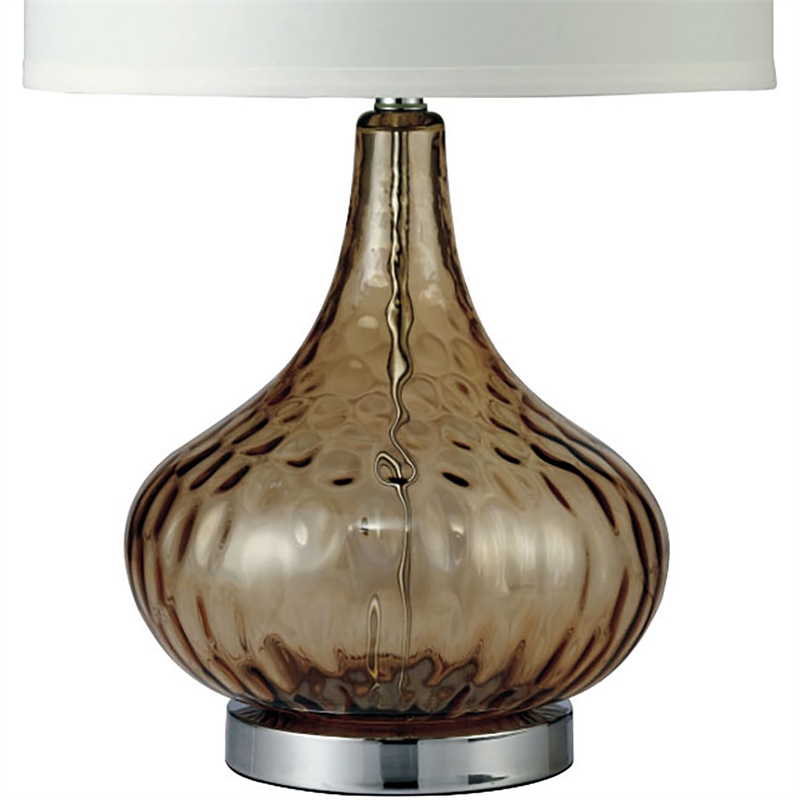 Bowery Hill Modern / Contemporary Glass Table Lamp in Amber Orange