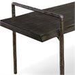 Bowery Hill Contemporary Iron and Wood Bench in Dark Gray/Silver